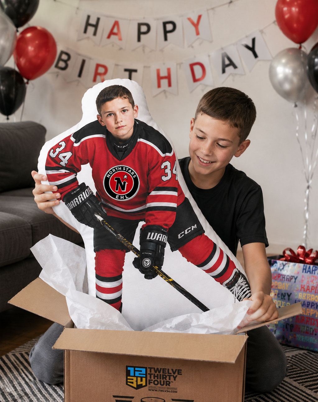 North Stars Custom Hockey Player Pillow