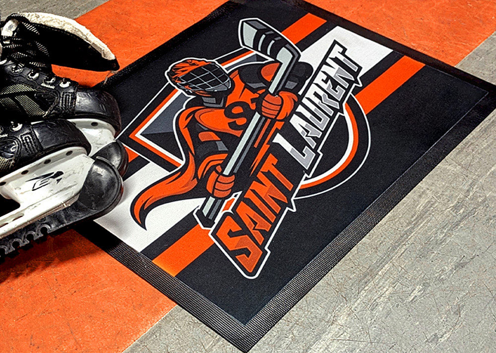 hockey skate mat for dressing room Custom Hockey Skate Mat, Personalized Locker Room Decor, Team Logo Design