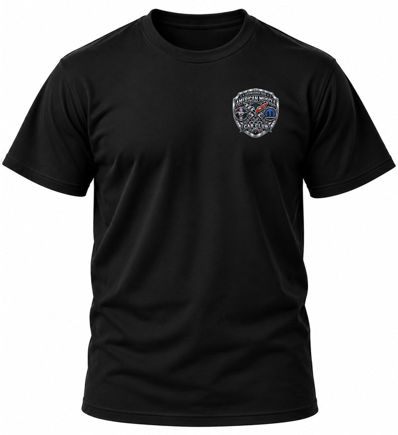 American Muscle Car Club Black T-Shirt